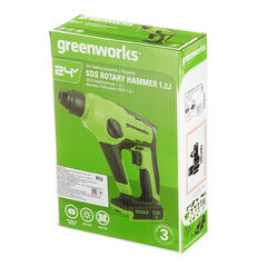 Перфоратор аккумуляторный Greenworks GD24SDS1K2 24 В 1,2 Дж 1х2Ач Li-Ion SDS-plus с АКБ и ЗУ (3803107UA) - фото 5