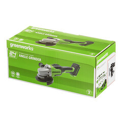 Шлифмашина угловая аккумуляторная Greenworks GD24AG 24 В 2Ач Li-Ion d125 мм 1 АКБ и ЗУ (3200207UA) - фото 4