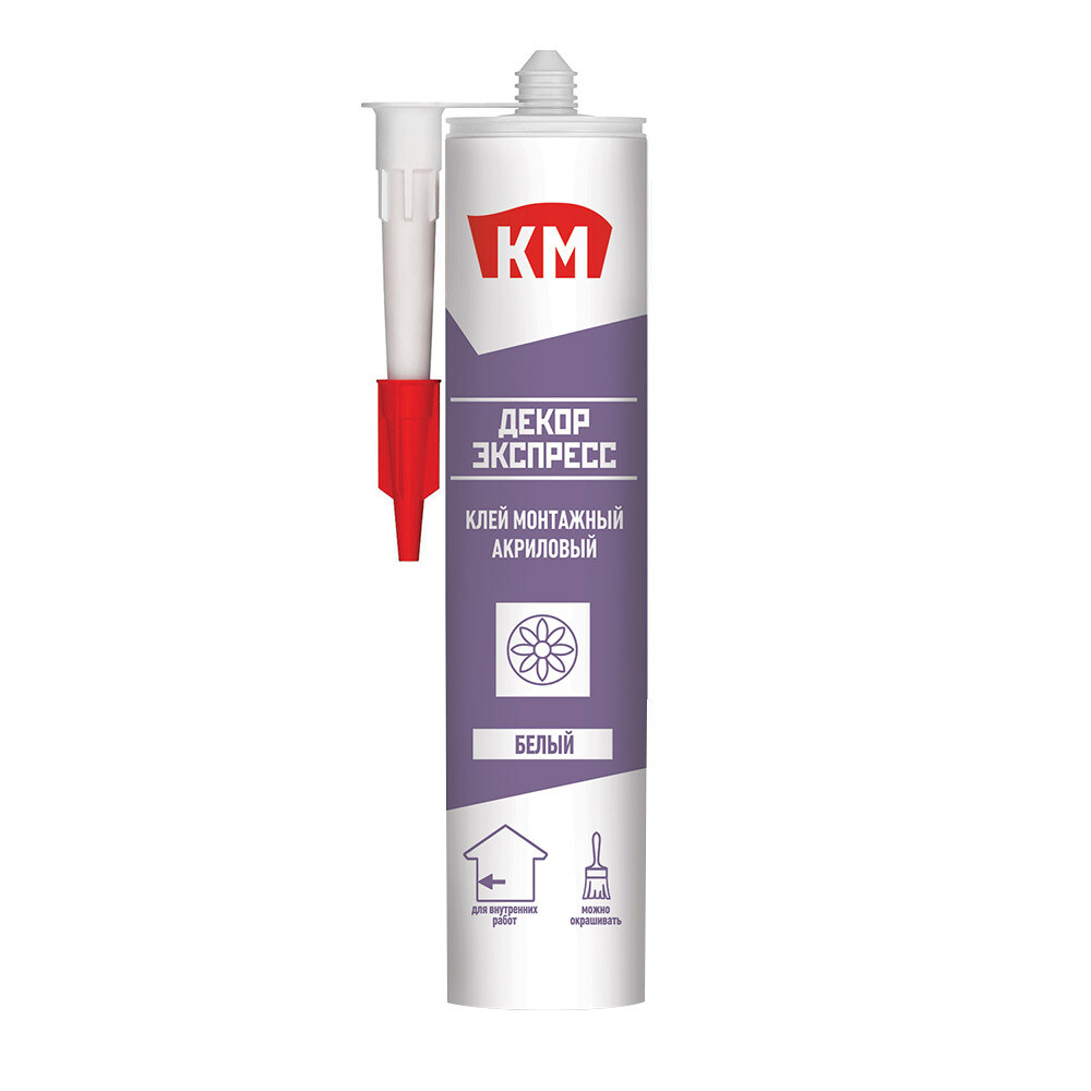 Изображение товара Клей монтажный КМ Декор Экспресс Белый 280 мл