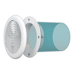 Решетка вентиляционная пластиковая приточно-вытяжная Era РПКФ d143 мм с фланцем d100 мм белая - фото 3