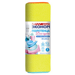 Салфетки для уборки кухни микрофибра 30х40 см Эконом Smart (3 шт.) - фото 2