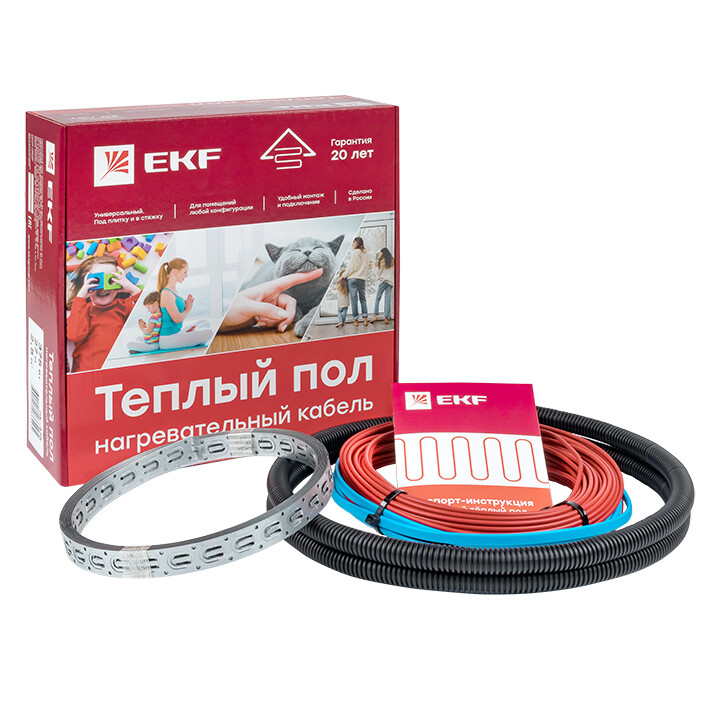 Изображение товара Кабельный теплый пол EKF PROxima 1 кв.м 150 Вт для укладки под плитку