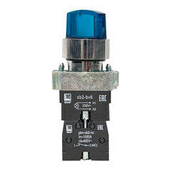 Переключатель EKF PROxima BD33 220 В 1NO+1NC IP40 3P с фиксацией с подсветкой синий (xb2-bk33-b-230) - фото 5