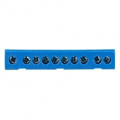 Шина нулевая в изолированном корпусе на DIN-рейку EKF PROxima 6х9 мм 10 отверстий синяя (20 шт.) (sn0-63-10-ib) - фото 2