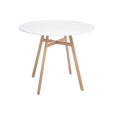 Стол кухонный круглый d0,9 м белый Сканди (11710)