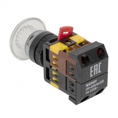 Кнопка грибок EKF PROxima AELA-22 230 В 1NO+1NC IP40 без фиксации с подсветкой белая (pbn-aela-1w-220) - фото 6