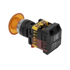 Кнопка грибок EKF PROxima AELA-22 230 В 1NO+1NC IP40 без фиксации с подсветкой желтая (pbn-aela-1o-220) - фото 4