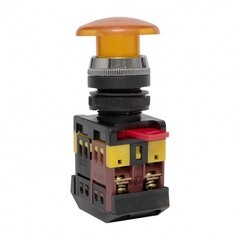 Изображение товара Кнопка грибок EKF PROxima AELA-22 230 В 1NO+1NC IP40 без фиксации с подсветкой желтая (pbn-aela-1o-220)