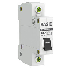 Выключатель нагрузки EKF Basic ВН-29 1Р 63А 230 В на DIN-рейку (SL29-1-63-bas)