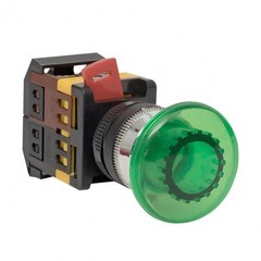 Кнопка грибок EKF PROxima AELA-22 400 В 1NO+1NC IP40 без фиксации с подсветкой зеленая (pbn-aela-1g-380) - фото 3