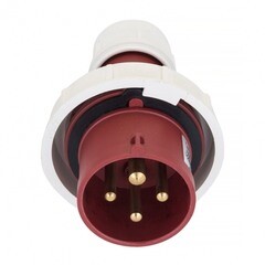 Вилка силовая прямая переносная EKF PROxima с заземлением 3Р+РЕ 16 А 380 В IP67 красная (ps-0142-16-380) - фото 3