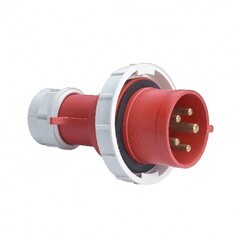 Вилка силовая прямая переносная EKF PROxima с заземлением 3Р+РЕ+N 16 А 380 В IP67 красная (ps-0152-16-380) - фото 1