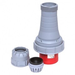 Вилка силовая прямая переносная EKF PROxima с заземлением 3Р+РЕ+N 63 А 380 В IP67 серая (ps-0352-63-380) - фото 2