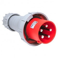 Изображение товара Вилка силовая прямая переносная EKF PROxima с заземлением 3Р+РЕ+N 125 А 380 В IP67 серая (ps-0452-125-380)