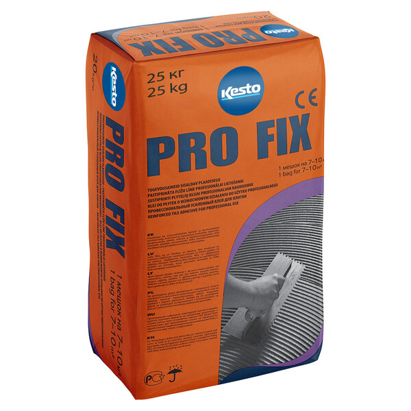 Клей для плитки/ керамогранита/ камня Kesto Pro Fix серый класс C2 TE ...