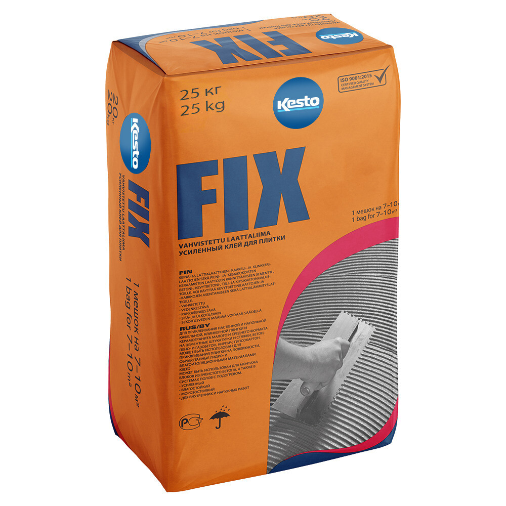 Клей для плитки/ керамогранита Kesto Fix серый класс C1 TE 25 кг