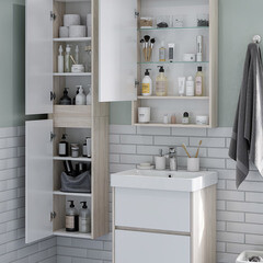 Пенал Aquaton Сканди 35 см подвесной белый/дуб верона - фото 6