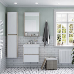 Пенал Aquaton Сканди 35 см подвесной белый/дуб верона - фото 3