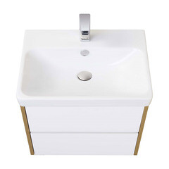 Комплект тумба с раковиной Aquaton Сканди 70 см подвесная белая/дуб рустикальный (1A251801SDZ90/1WH501628) - фото 6