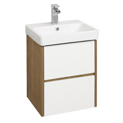 Изображение товара Тумба под раковину Aquaton Сканди 45 см подвесная белая/дуб рустикальный (1A251601SDZ90)