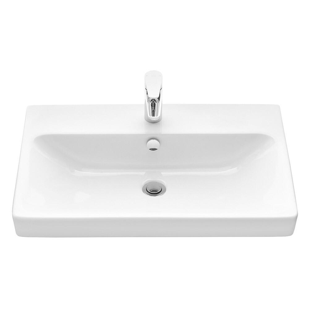 Изображение товара Раковина для тумбы Santek Адриана 70 см из санфарфора белая с отверстиями для смесителя