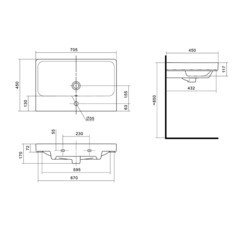Комплект тумба с раковиной Aquaton Сканди 70 см подвесная белая/дуб рустикальный (1A251801SDZ90/1WH501628) - фото 3