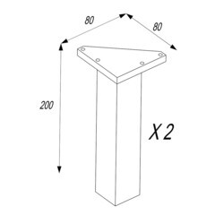 Ножки для тумбы Aquaton Сканди 20 см серебро (2 шт.) (1A222703SI000) - фото 2