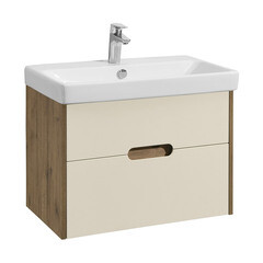 Изображение товара Тумба под раковину Aquaton Оливия 70 см подвесная бежевая/дуб веллингтон (1A254301OLVG0)