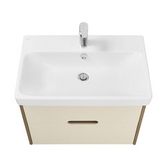 Тумба под раковину Aquaton Оливия 70 см подвесная бежевая/дуб веллингтон (1A254301OLVG0) - фото 8