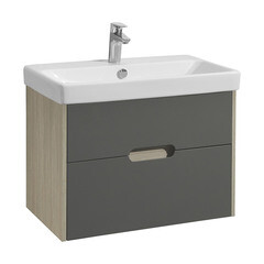 Тумба под раковину Aquaton Оливия 70 см подвесная грей/дуб ойстер (1A254301OLUG0) - фото 1