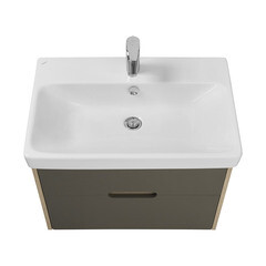 Тумба под раковину Aquaton Оливия 70 см подвесная грей/дуб ойстер (1A254301OLUG0) - фото 8