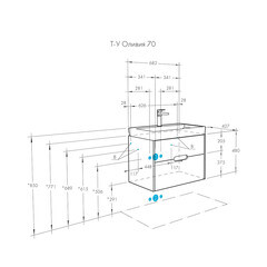Тумба под раковину Aquaton Оливия 70 см подвесная грей/дуб ойстер (1A254301OLUG0) - фото 7