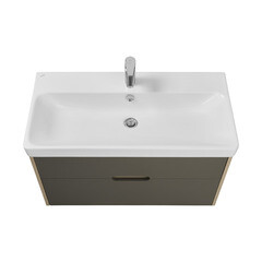 Тумба под раковину Aquaton Оливия 90 см подвесная грей/дуб ойстер (1A254401OLUG0) - фото 8