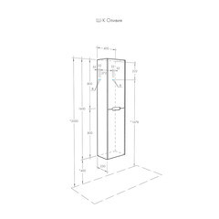 Пенал Aquaton Оливия 40 см подвесной грей/дуб ойстер - фото 2