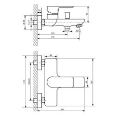 Смеситель для ванны Lavelly White Modern хром/белый однорычажный с коротким изливом с лейкой (623749) - фото 3