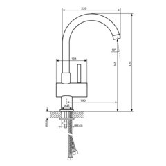 Смеситель для кухни Lavelly Smart хром с высоким изливом однорычажный (624593) - фото 6