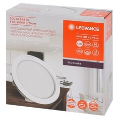 Светильник встраиваемый светодиодный белый 8 Вт 4000К IP44 Ledvance Ecoclass DL8W (4058075656611) - фото 3