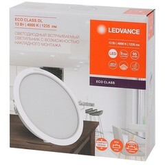 Светильник встраиваемый светодиодный белый 13 Вт 4000К IP44 Ledvance Ecoclass DL13W (4058075656659) - фото 3