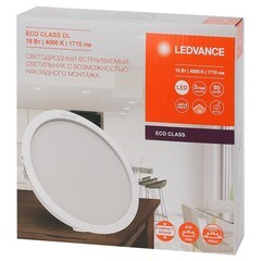Светильник встраиваемый светодиодный белый 18 Вт 4000К IP44 Ledvance Ecoclass DL18W (4058075656697) - фото 2