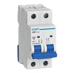Изображение товара Автоматический выключатель модульный Chint NB1-63 2P 6А тип C 6 кА 400 В (179667)