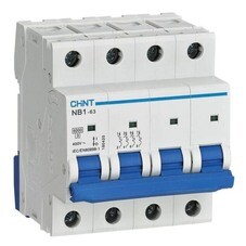 Автоматический выключатель модульный Chint NB1-63 4P 10А тип C 6 кА 400 В (179740)