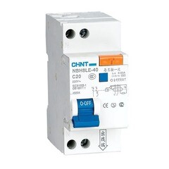 Изображение товара Автомат дифференциальный Chint NBH8LE-40 20А 1P+N тип AC 30 мА 4,5 кА (206063)