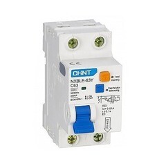 Изображение товара Автомат дифференциальный Chint NXBLE-63Y 16А 1P+N тип AC 10 мА 4,5 кА (105524)