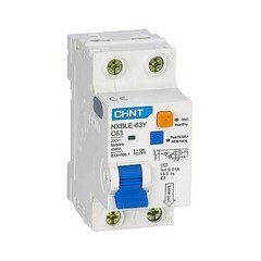Изображение товара Автомат дифференциальный Chint NXBLE-63Y 25А 1P+N тип AC 10 мА 4,5 кА (105526)