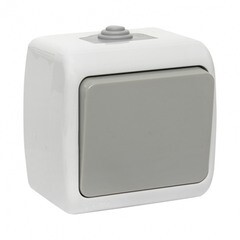 Выключатель EKF Мурманск одноклавишный накладной серый (EFV10-021-30-54) - фото 1