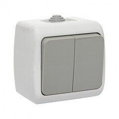 Изображение товара Выключатель EKF Мурманск двухклавишный накладной серый (EFV10-023-30-54)