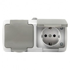 Розетка EKF Мурманск накладная серая со шторками с крышкой (EFR16-129-30-54) - фото 9