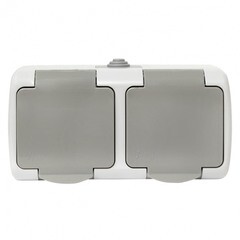 Розетка EKF Мурманск накладная серая со шторками с крышкой (EFR16-129-30-54) - фото 3