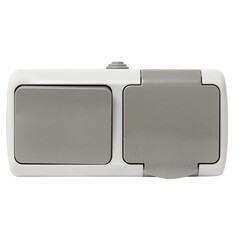 Блок выключатель и розетка EKF Мурманск одноклавишный накладной серый (EFRV16-050-30-540) - фото 9