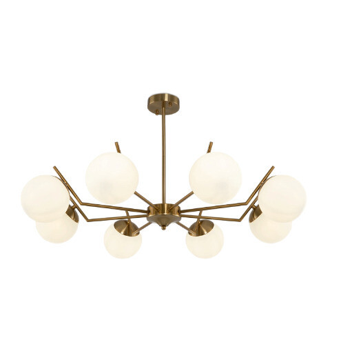 Изображение товара Люстра подвесная Freya Moonrock E27 8 ламп, минимализм, белое стекло